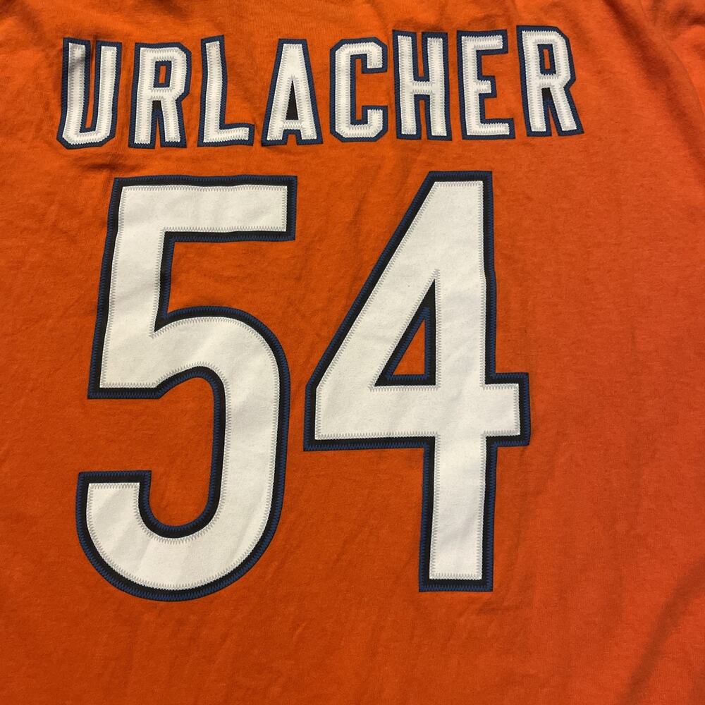 Vtg Chicago Bears Brian Urlacher T Shirt Orange Mens 2XL XXL 26x32 NFL Football